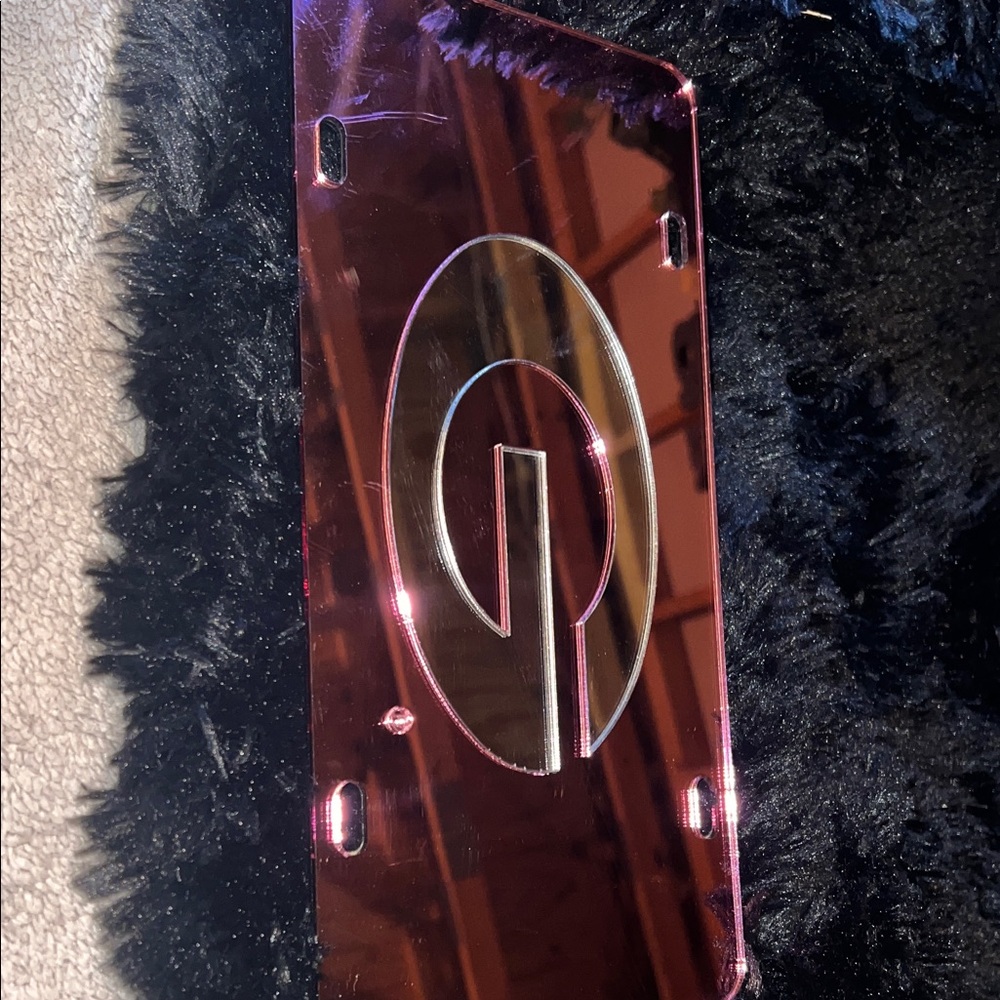 Pink Georgia License Plate Cover with Logo